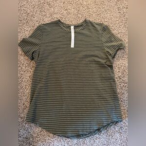 Lululemon Olive Striped Women's Top